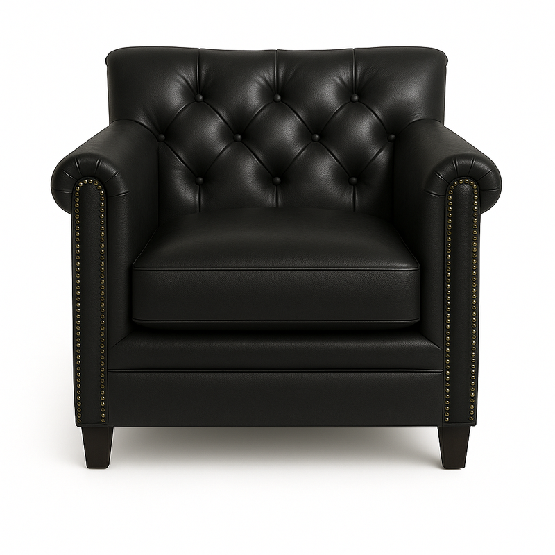 Fotoliu piele NEAGRA | model TAN